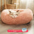 Round plush donut cat bed with raised rim, view 22