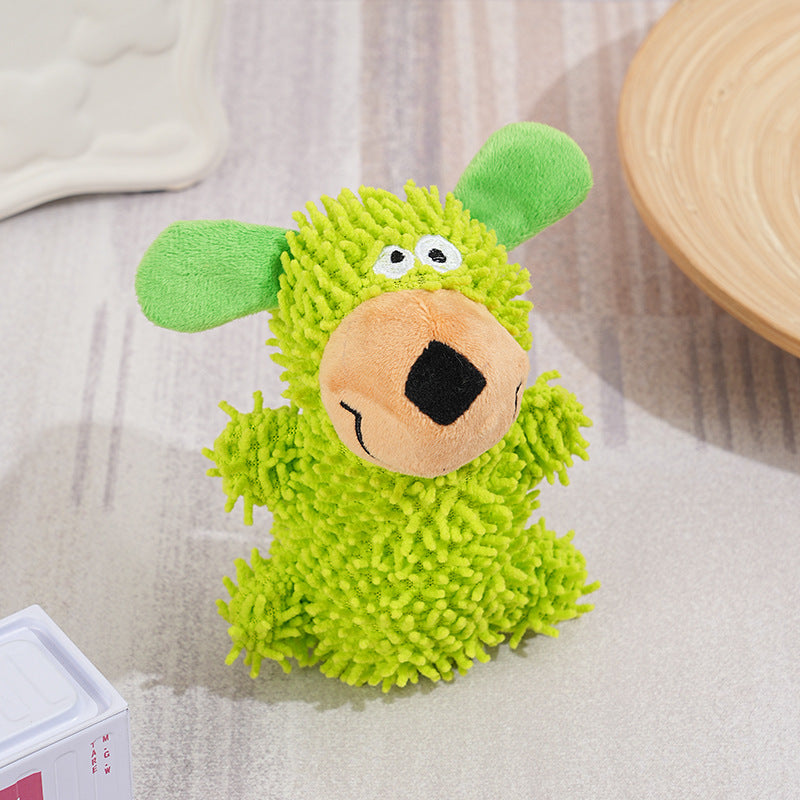 Cartoon mop dog plush toy with squeaker for dogs - photo 8