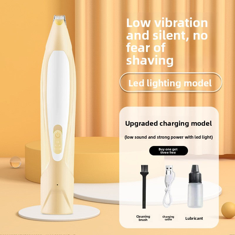 Silent LED Pet Hair Trimmer with Safety Guard for Dogs and Cats