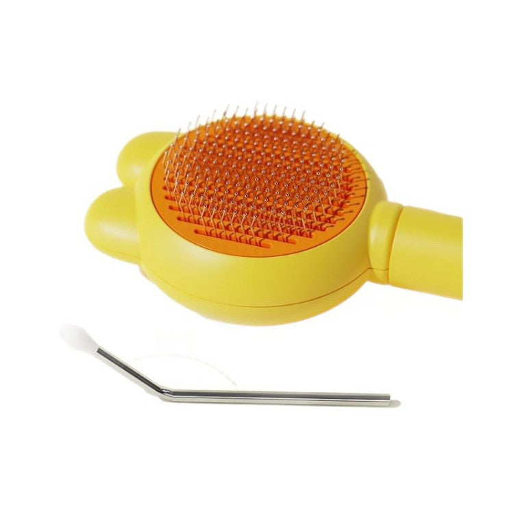 Bunny Ear Self-Cleaning Slicker Brush for Cats and Dogs, Massage