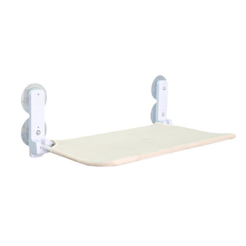 Grey foldable cat window perch hammock with suction cups