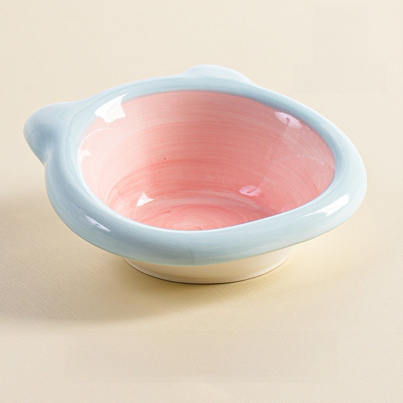 Ceramic Pet Food Bowl with Anti-Spill Design