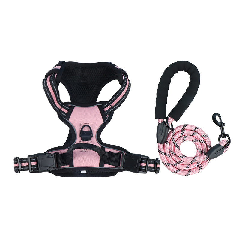 Reflective burst-resistant dog harness, 4 sizes available from Pet Royale UK