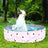 Foldable pet bath tub with blue star print