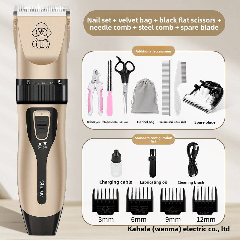 Ceramic Blade Pet Shaver with Guide Combs and Spare Blade Heads