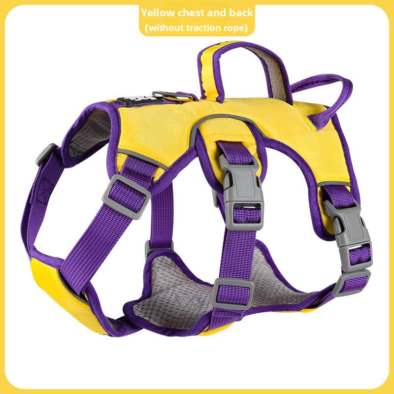 Escape-resistant reflective dog harness, available from Pet Royale UK