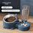 Dual Bowl Pet Feeder with Anti-Knock Base and Raised Neck Protection Design