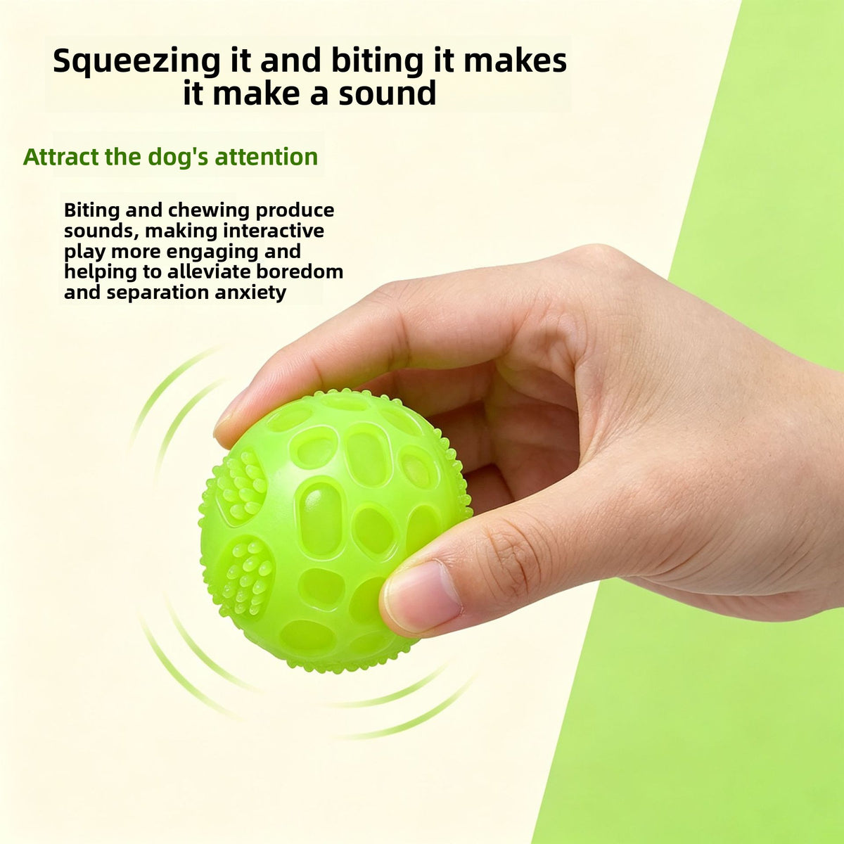 Glow-in-the-dark squeaky chew ball for dogs - photo 4
