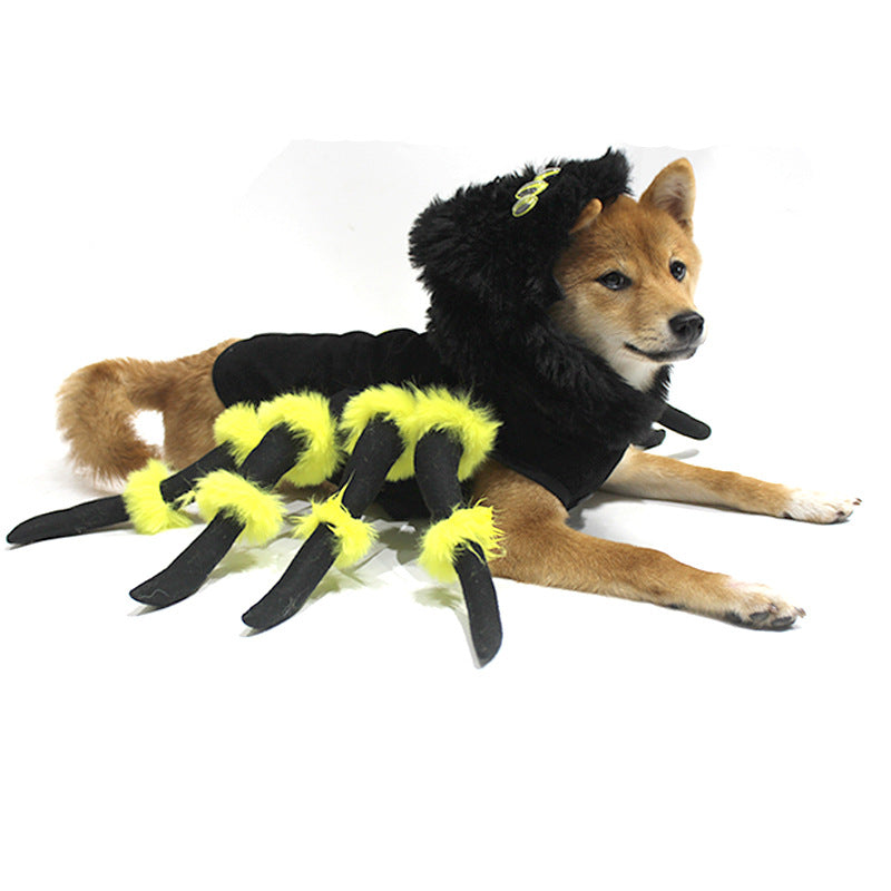 Funny spider Halloween costume for dogs and cats in Spider, side view