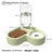 Automatic Pet Food and Water Dispenser with Gravity Feed, 2.3L Food and 1L Water Tank