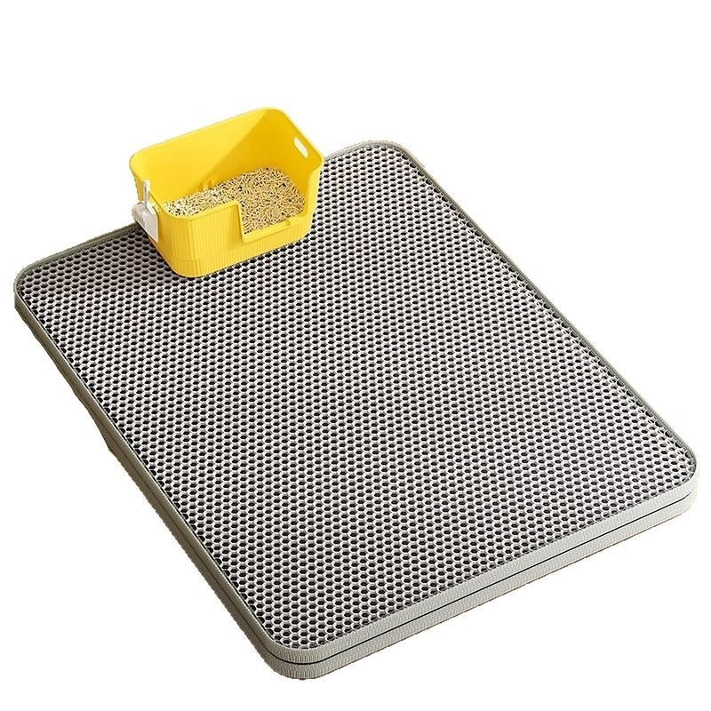 Washable Double Layer Cat Litter Mat, Anti-Tracking Floor Guard