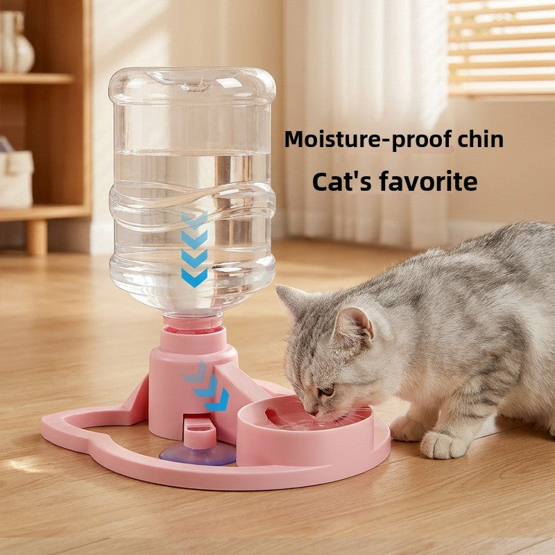 Non-Electric Portable Cat Water Fountain Dispenser in PP, Pink or Blue, Bottle Optional