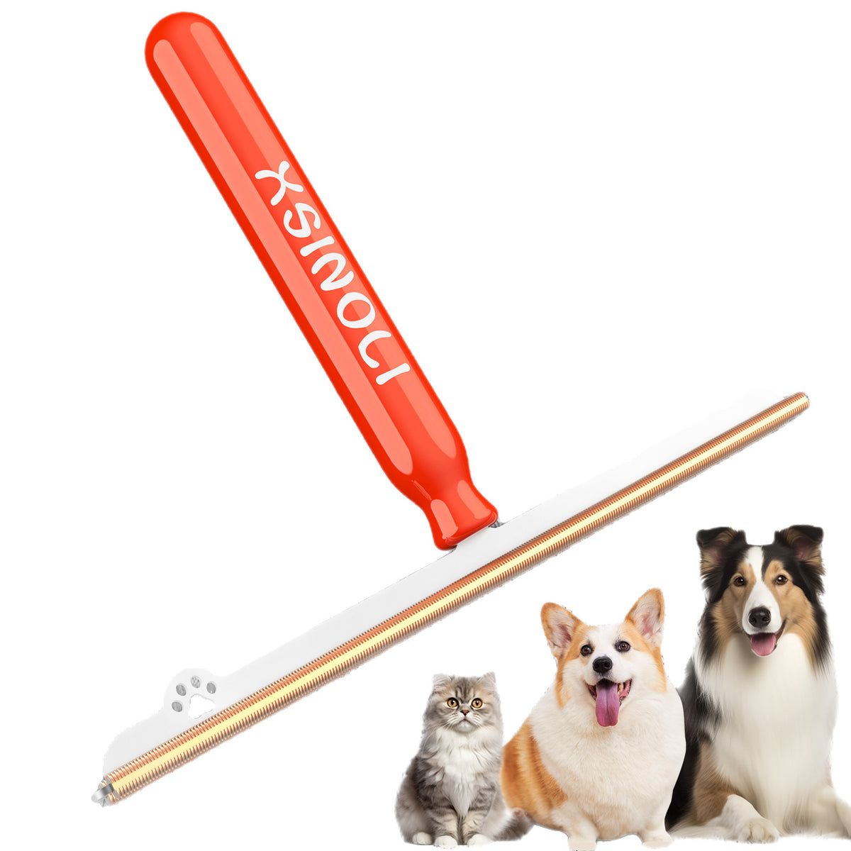 Pet Hair Removal Brush for Carpets with Stainless Steel Head