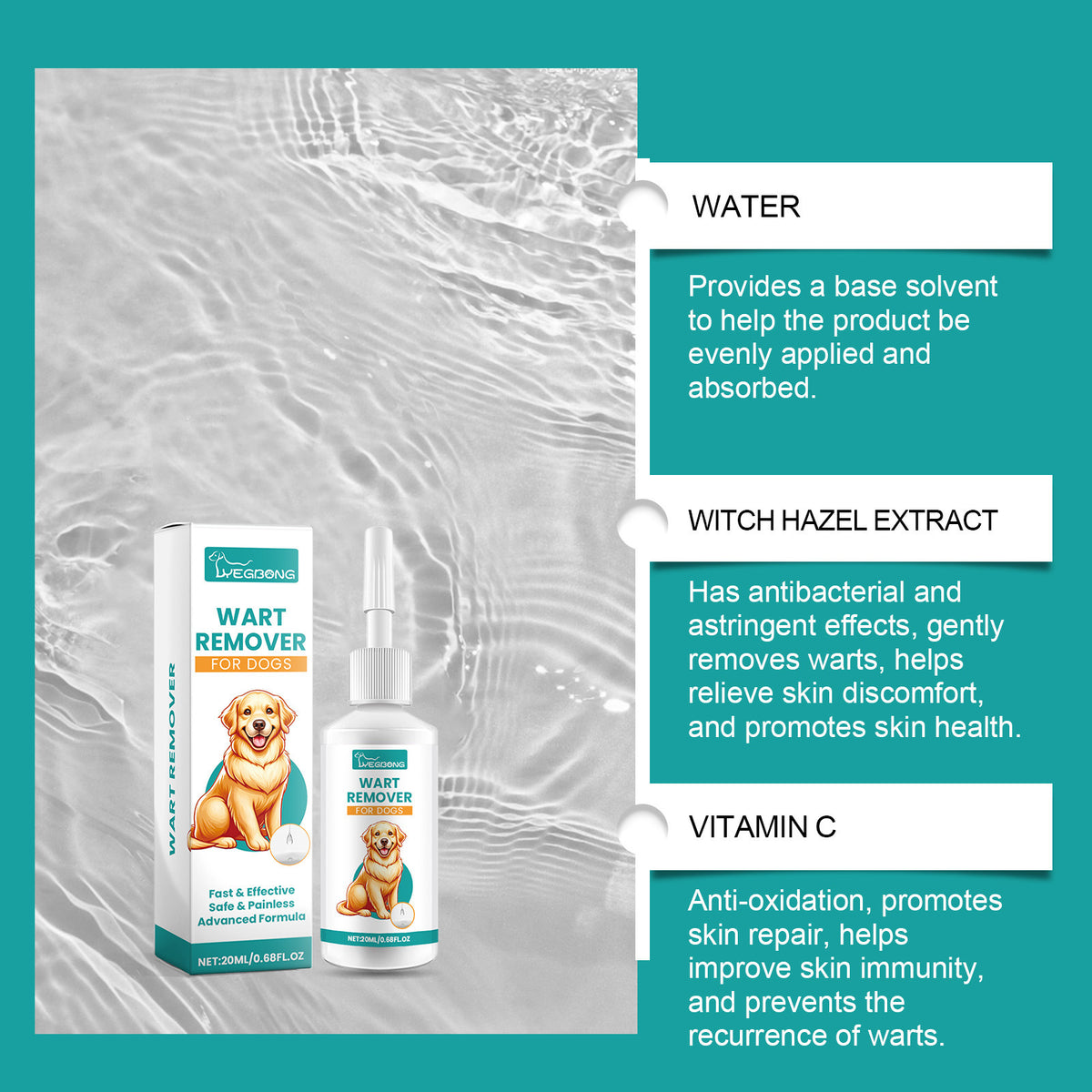 Gentle Daily Skin Care Solution for Dogs, External Use