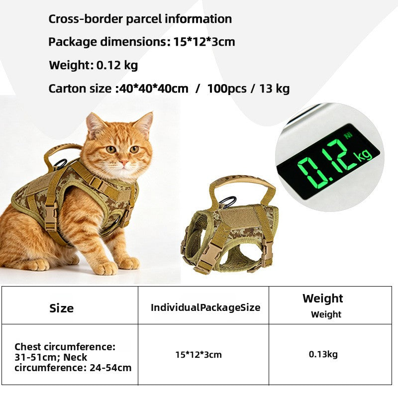 Breathable vest harness for small dogs and cats, ideal for everyday use