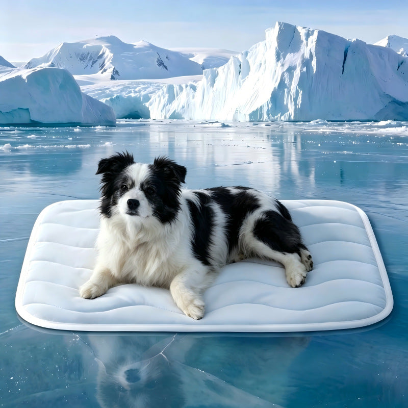 Light blue soft-touch pet bed mat with anti-slip base, photo 11