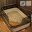 Extra Large Semi-Enclosed Cat Litter Box, High Sided Anti-Splash