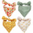 Reversible polyester dog bandana in fun prints in Fruit, showing size and shape