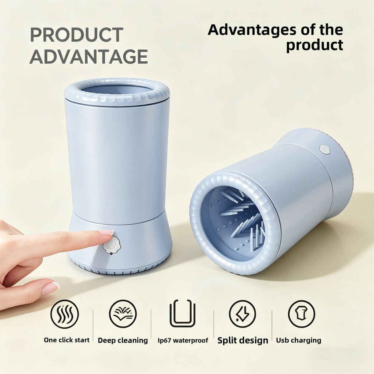 Portable Electric Dog Paw Cleaner Cup with Massage Function