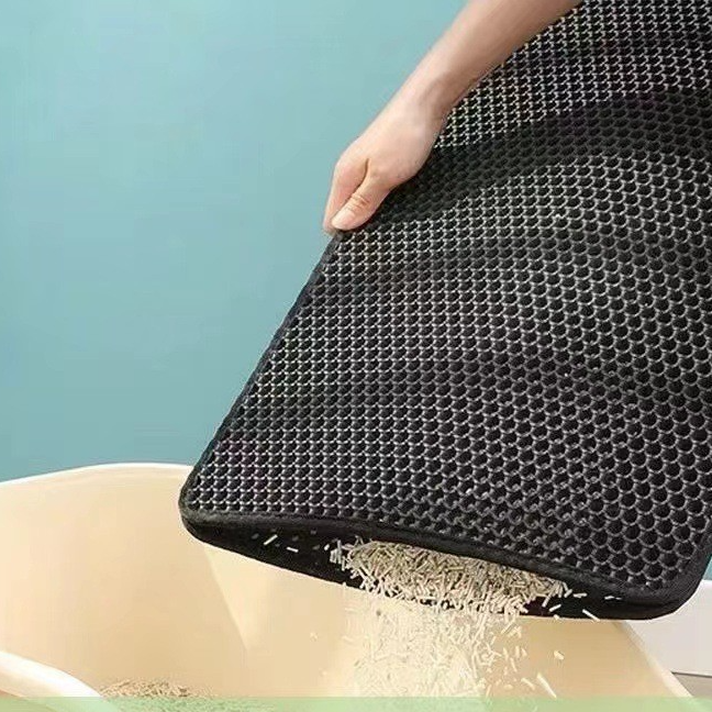Double Layer EVA Litter Trapper Mat for Cats, Foldable Option