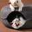 Foldable felt cat tunnel bed in grey, view 8