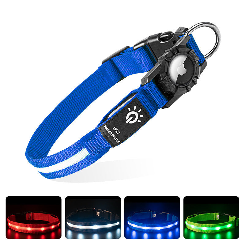 Waterproof light up dog collar with tracker pocket, view 22