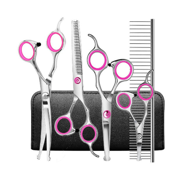 Stainless steel pet grooming scissors set with comb, photo 24 of 30