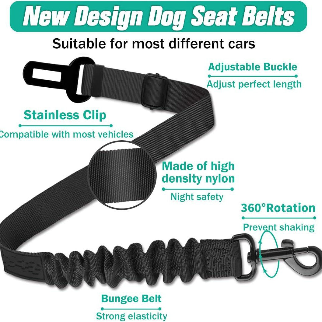 Elastic pet car seat belt lead in polyester webbing, product image 3