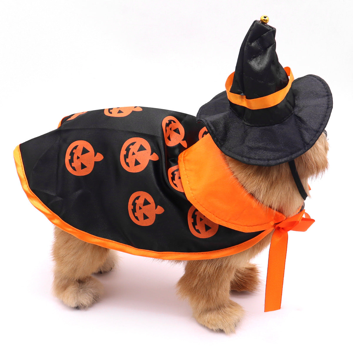 Halloween pumpkin cape and hat set for dogs, in Pumpkin Cape and Hat, image 2