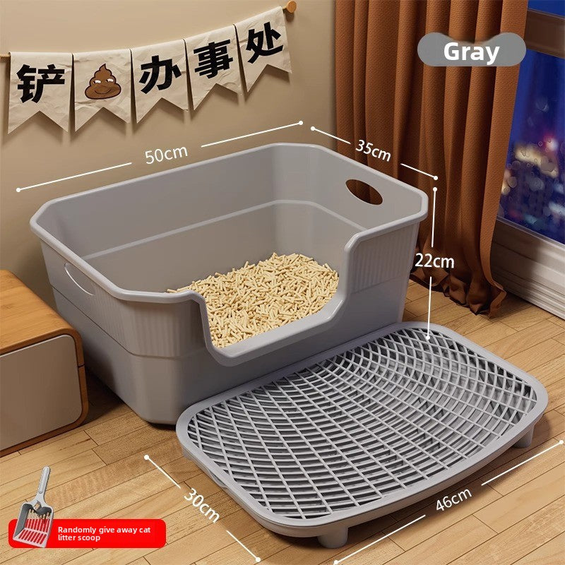 Double Layer Cat Litter Mat with Removable Feet and Anti-Splash