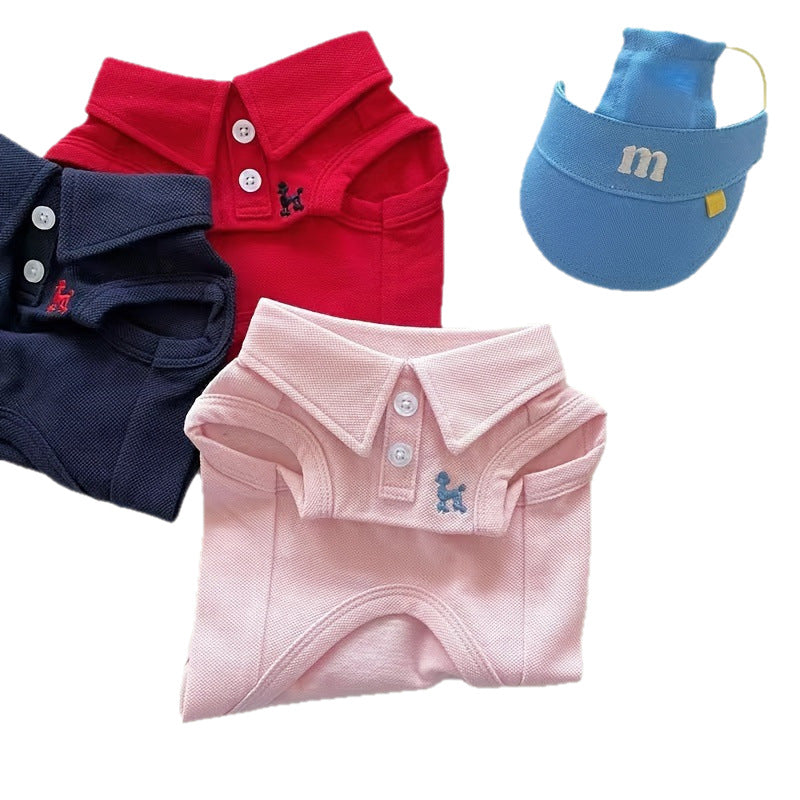 Embroidered polo style pet vest for dogs and cats, available in 4 colours, image 5