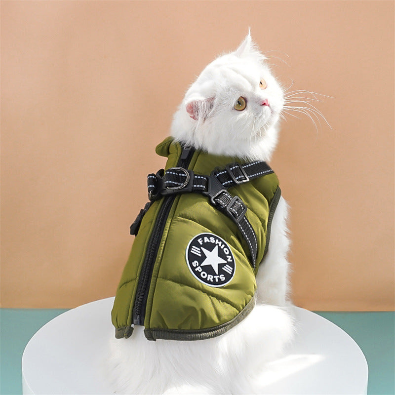 Thick padded cotton pet vest for dogs and cats, available in 7 colours, image 3