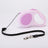 Round cord retractable lead with non slip handle in pink