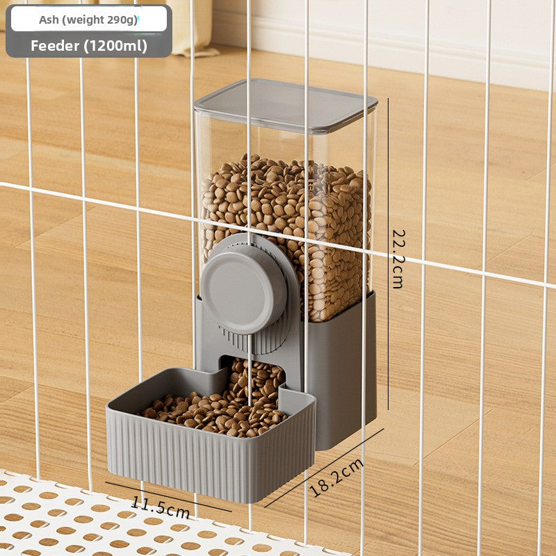 Hanging gravity pet feeder and water dispenser for cages in two tone colours, view 11