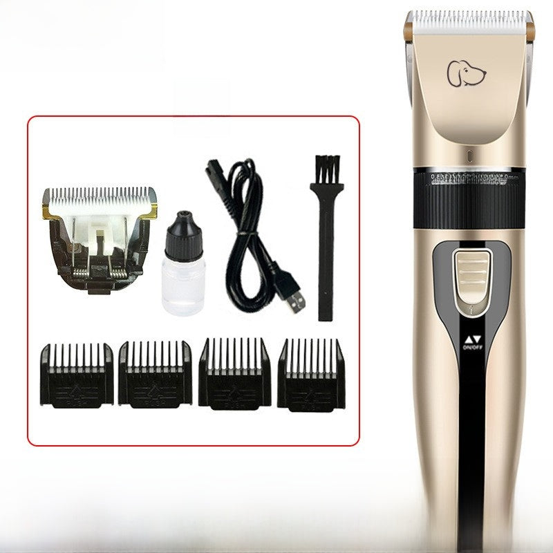 Ceramic Blade Pet Clipper Set with Guide Combs, USB Cordless