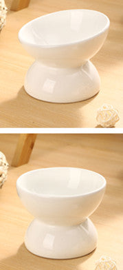 Ceramic Raised Pet Bowl with Gradient Finish for Cats and Small Dogs, Food or Water