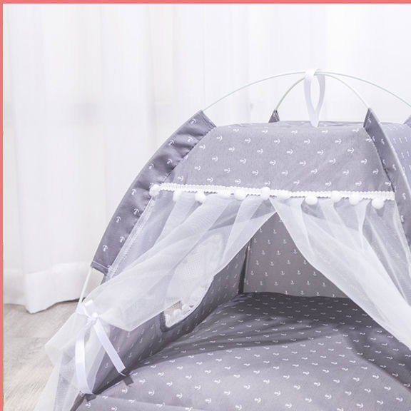 Pink enclosed cat tent bed with soft lining, view 41