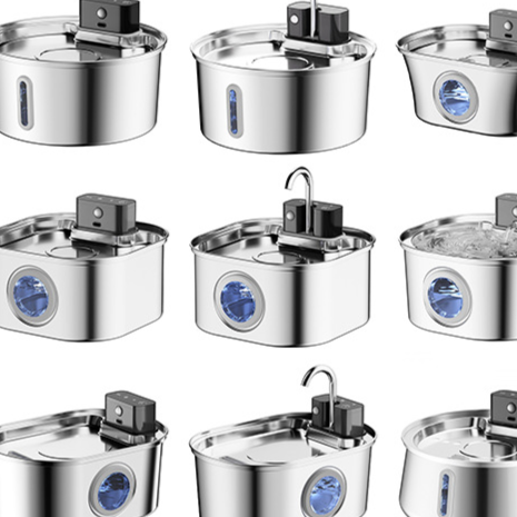 Cordless Stainless Steel Pet Water Fountain with Motion Sensor and Type-C Charging
