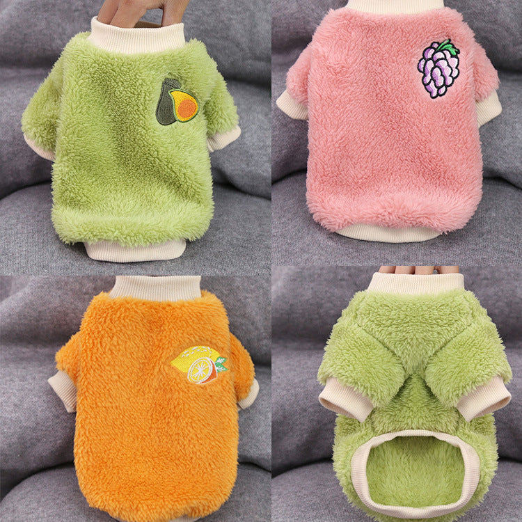 Fruit print pet tops in avocado, watermelon and orange