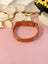 Adjustable PU leather dog collar in Cyan, top view