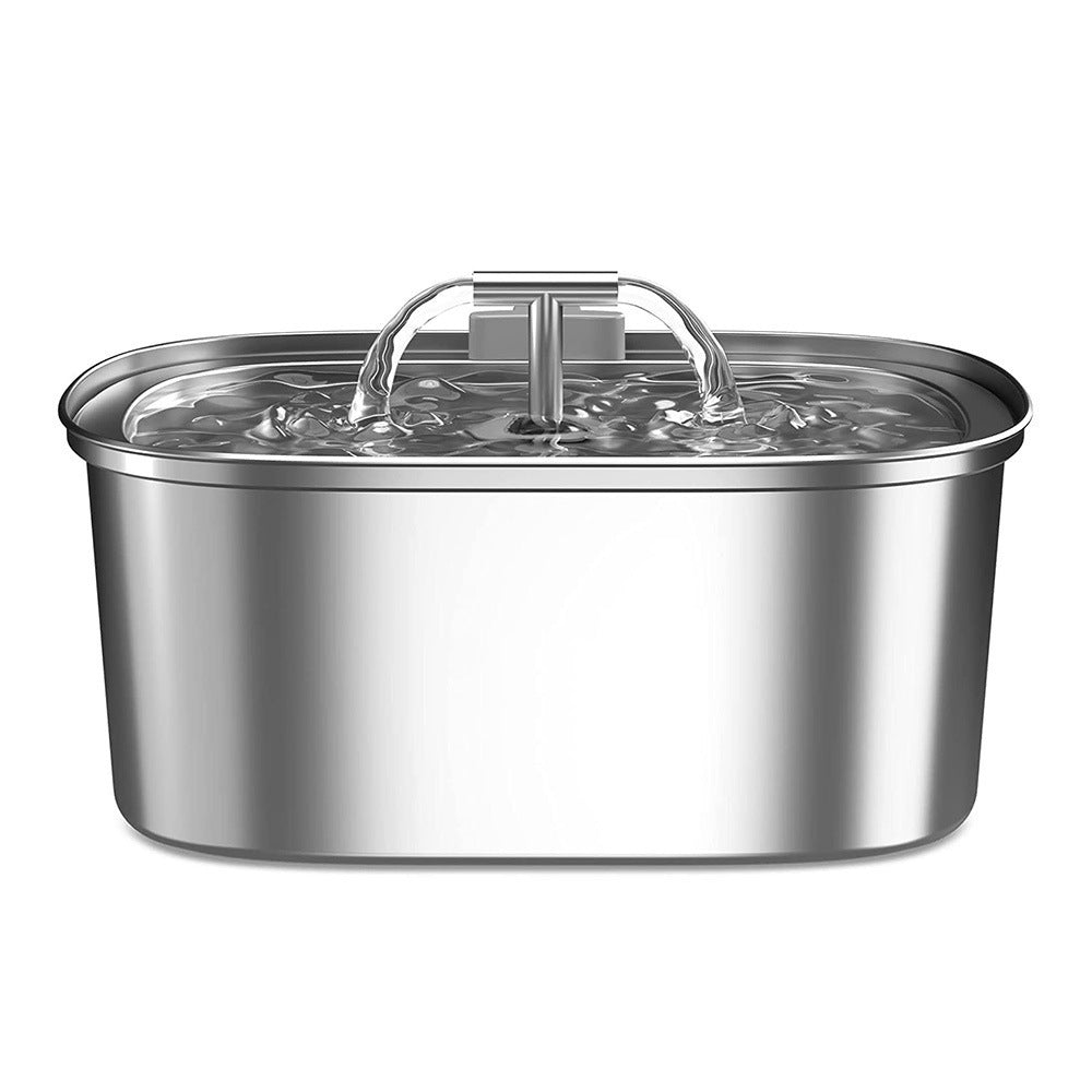 3.2L Stainless Steel Pet Water Fountain with Silent Pump and 3-Stage Filtration