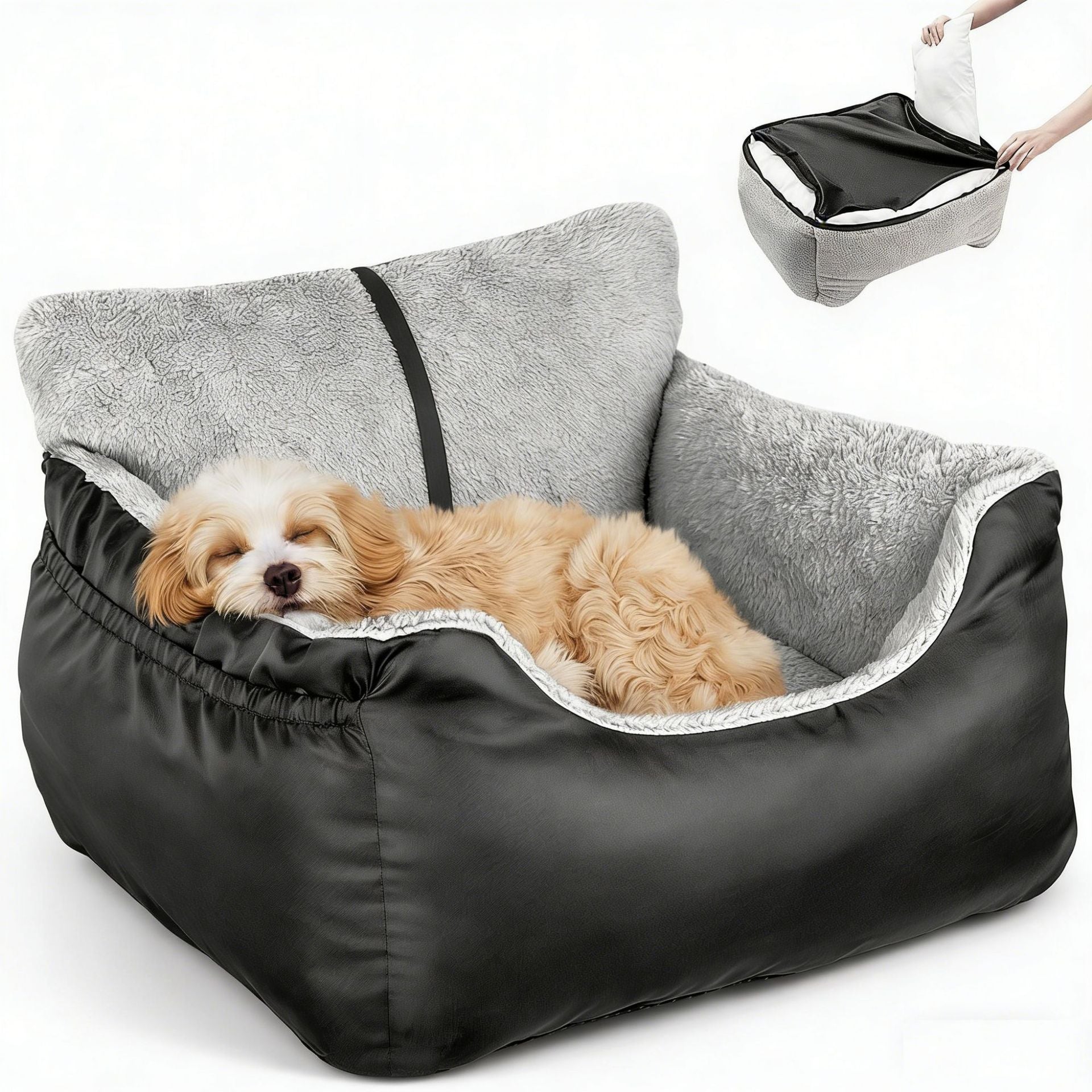 Reversible waterproof pet cushion bed for dogs and cats, detail photo 5