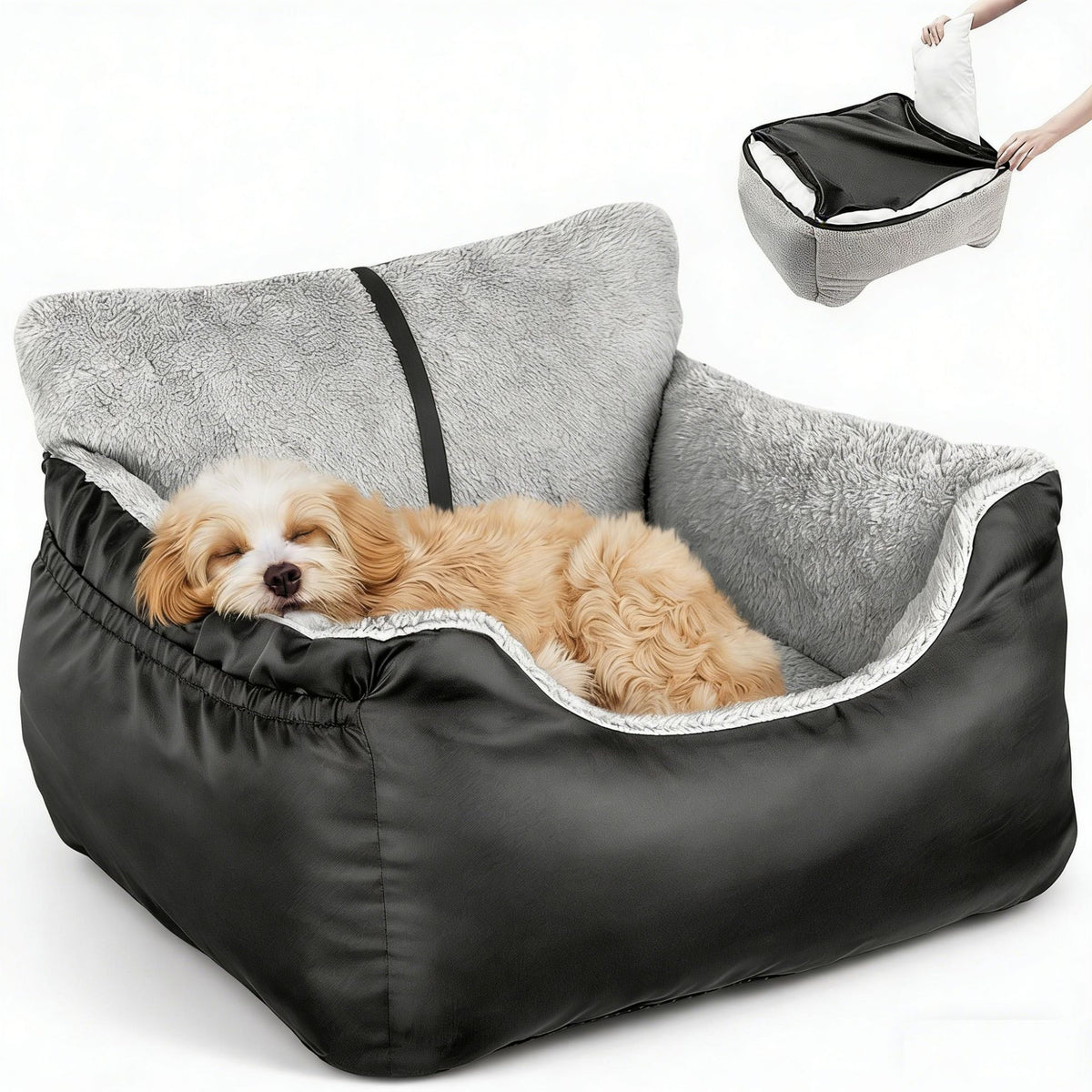 Reversible waterproof pet cushion bed for dogs and cats, detail photo 5