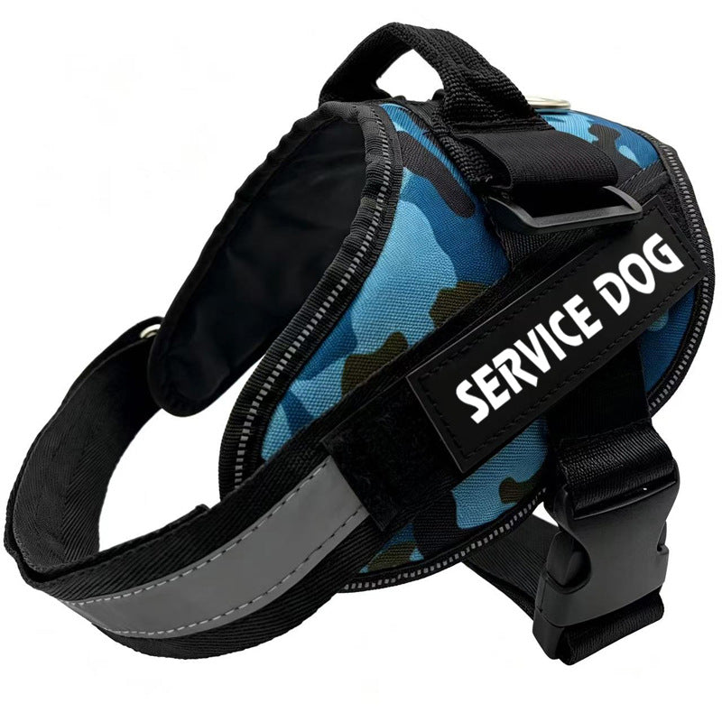 Reflective Oxford dog harness with hook and loop patch areas in 16 colour options