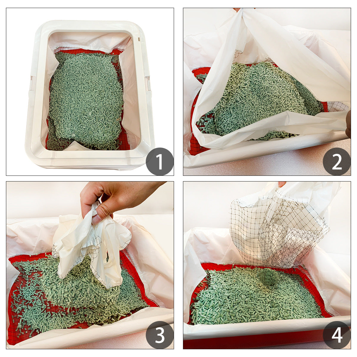 Disposable Cat Litter Box Filter Bags 10 Pack, Mesh Sifting