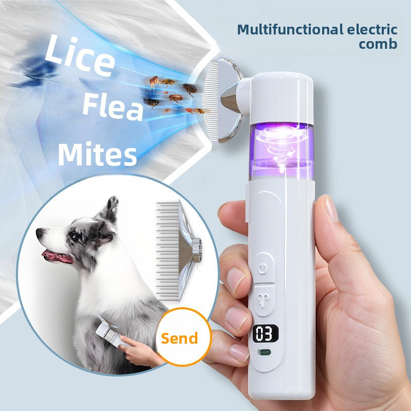 2-in-1 Electric Pet Lice Comb and Hair Detangling Tool for Dogs