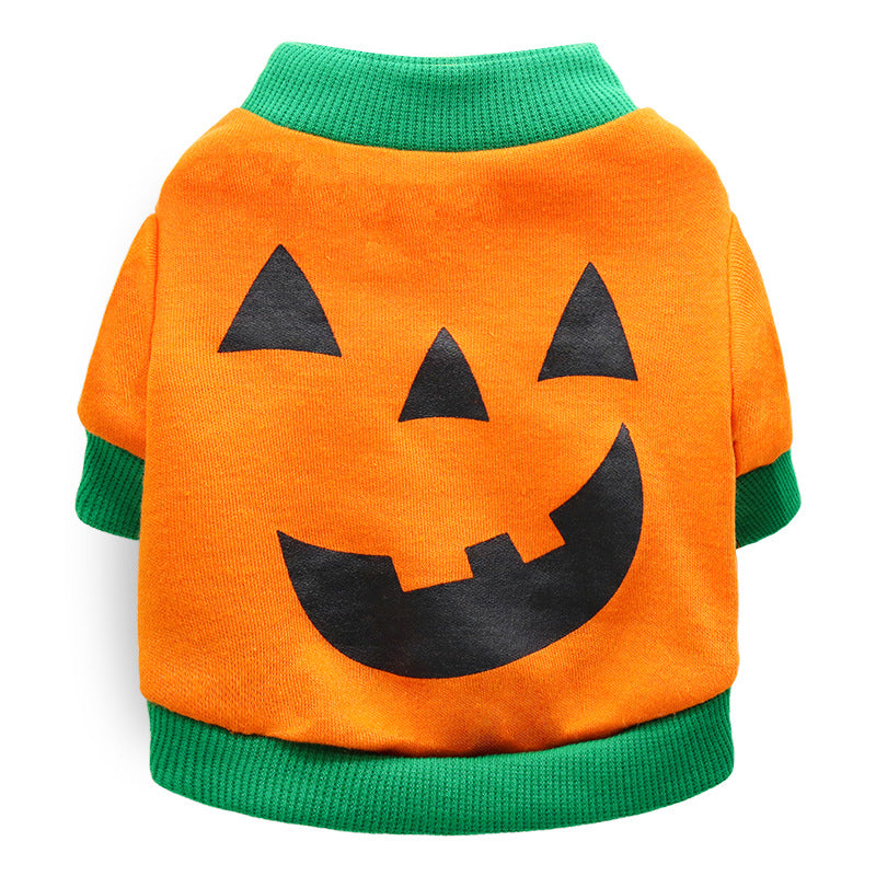 Cotton holiday pet T-shirt for small dogs and cats in White Mask, top view