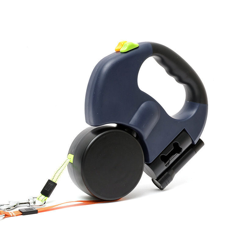 Two-headed retractable lead for dogs in 3 colour options