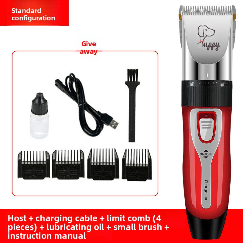 USB Rechargeable Pet Hair Clipper with Ceramic Blade and 4 Combs