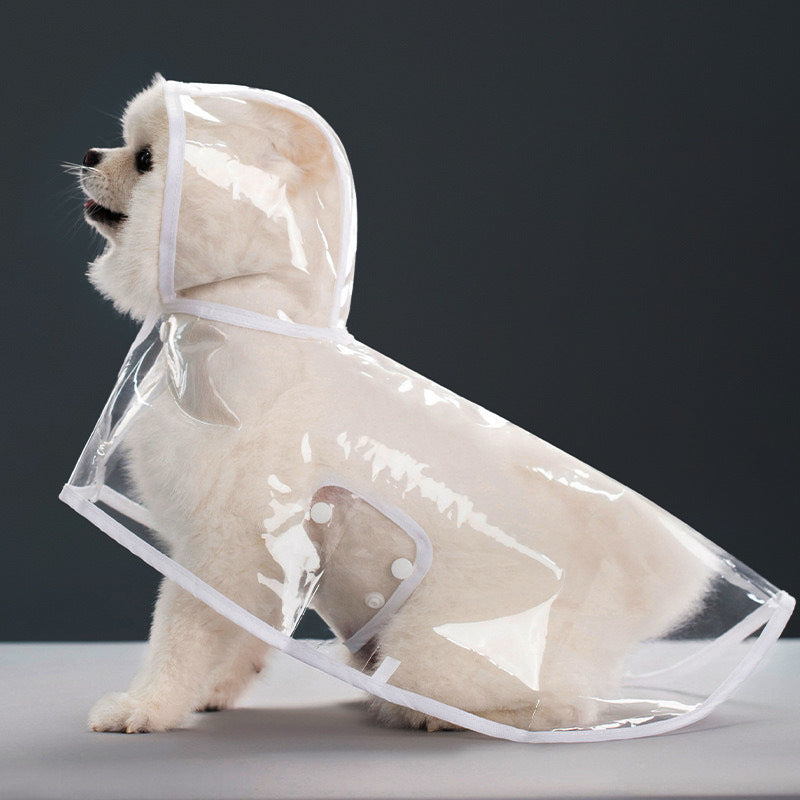 Clear EVA dog raincoat with four-leg cover in pink, product image 26